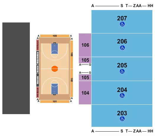 HARLEM GLOBETROTTERS Seating Map Seating Chart