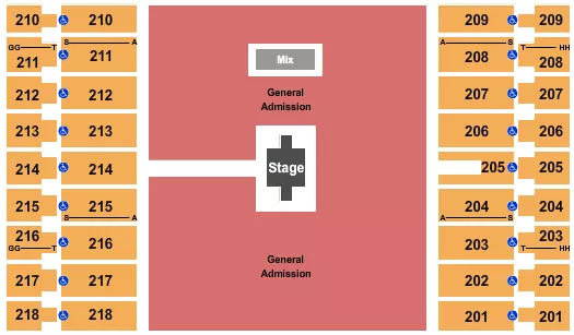 ZACH BRYAN Seating Map Seating Chart