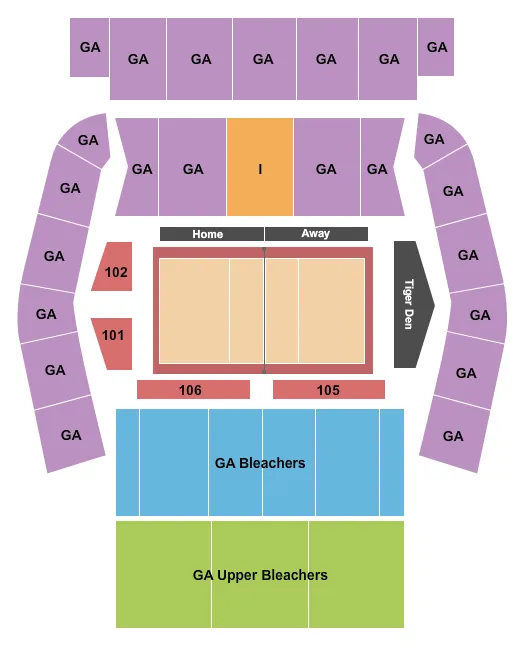 ALEX G SPANOS CENTER VOLLEYBALL Seating Map Seating Chart