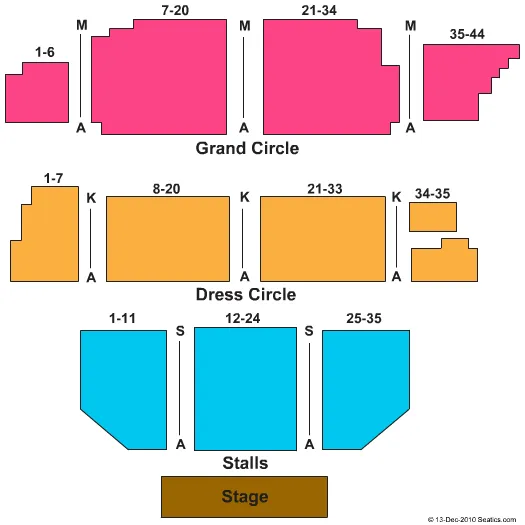 END STAGE Seating Map Seating Chart
