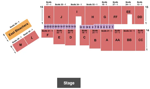 RESERVED GRANDSTANDS Seating Map Seating Chart
