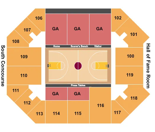 BASKETBALL 2 Seating Map Seating Chart
