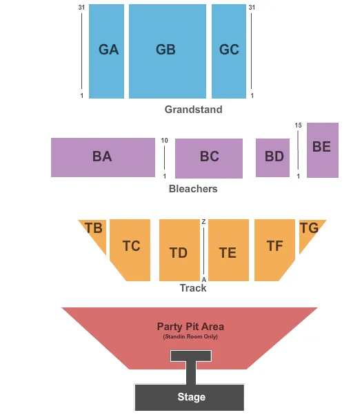 ALLEN COUNTY FAIRGROUNDS OH ENDSTAGE PIT Seating Map Seating Chart