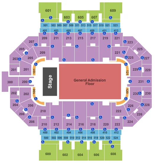 END STAGE GA Seating Map Seating Chart
