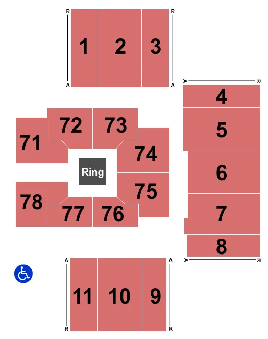 HEROES LEGENDS PRO WRESTLING Seating Map Seating Chart