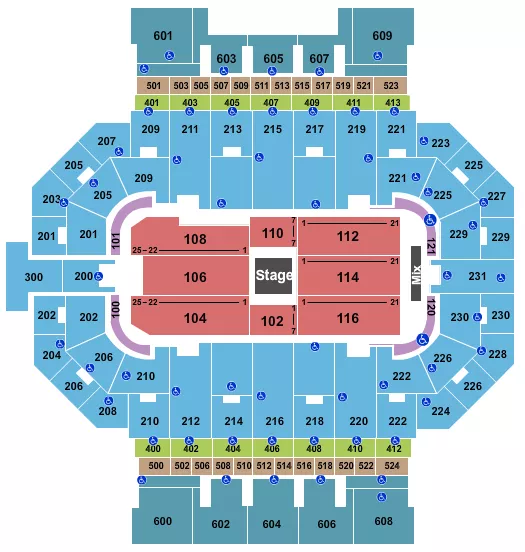 CENTER STAGE 1 Seating Map Seating Chart