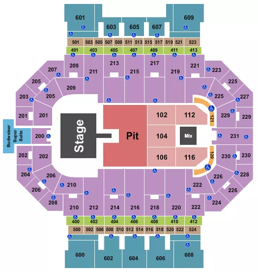 ENDSTAGE GA PIT W CATWALK Seating Map Seating Chart