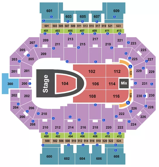 FOR KING AND COUNTRY Seating Map Seating Chart