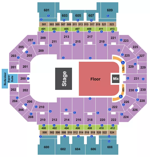 HALF HOUSE GA Seating Map Seating Chart