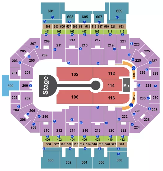 LAUREN DAIGLE 2024 Seating Map Seating Chart