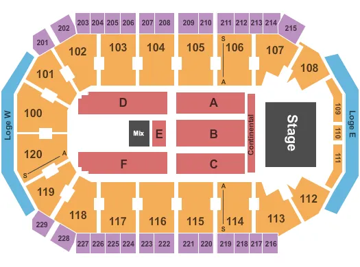 ENDSTAGE CONT FLOOR Seating Map Seating Chart