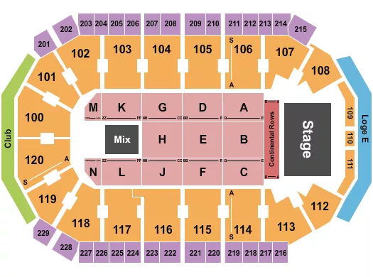 ENDSTAGE RSV CONT Seating Map Seating Chart