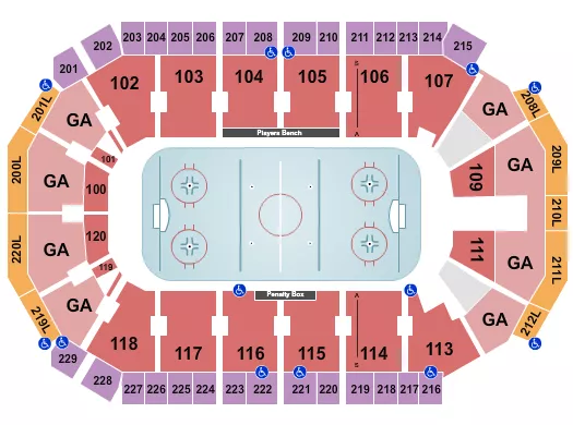 HOCKEY WITH GA Seating Map Seating Chart