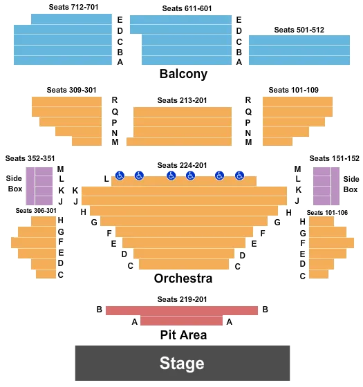 END STAGE Seating Map Seating Chart