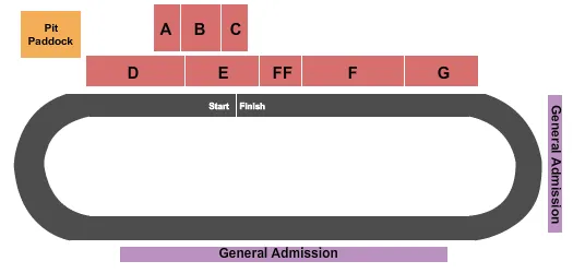 ALLEN COUNTY FAIRGROUNDS OH RACING Seating Map Seating Chart