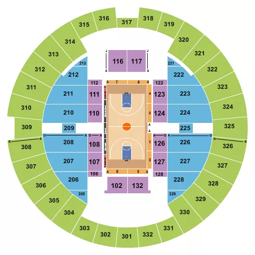 ALLIANT ENERGY CENTER VETERANS MEMORIAL COLISEUM HARLEM GLOBETROTTERS Seating Map Seating Chart