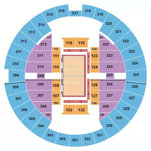 ALLIANT ENERGY CENTER VETERANS MEMORIAL COLISEUM VOLLEYBALL Seating Map Seating Chart