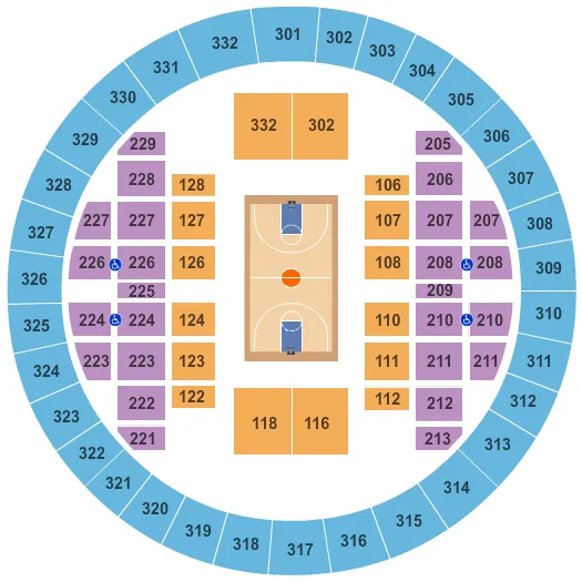 ALLIANT ENERGY CENTER VETERANS MEMORIAL COLISEUM BASKETBALL Seating Map Seating Chart