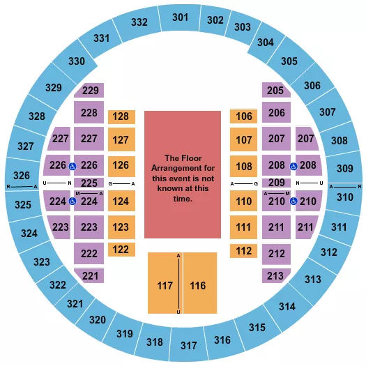 ALLIANT ENERGY CENTER VETERANS MEMORIAL COLISEUM GENERIC FLOOR Seating Map Seating Chart