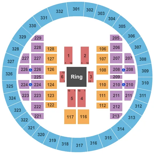 ALLIANT ENERGY CENTER VETERANS MEMORIAL COLISEUM WWE Seating Map Seating Chart