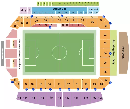 SOCCER 5 Seating Map Seating Chart