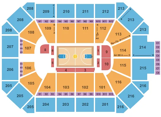 BASKETBALL 2 Seating Map Seating Chart