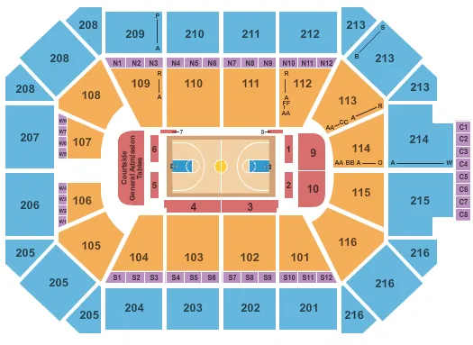 BASKETBALL Seating Map Seating Chart