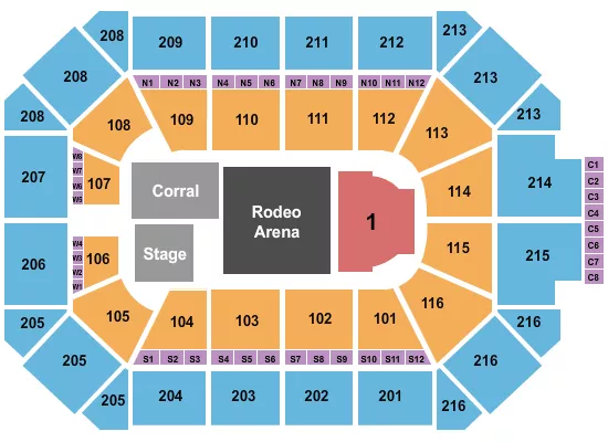 RODEO 1 Seating Map Seating Chart