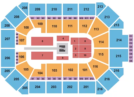 WWE 2 Seating Map Seating Chart