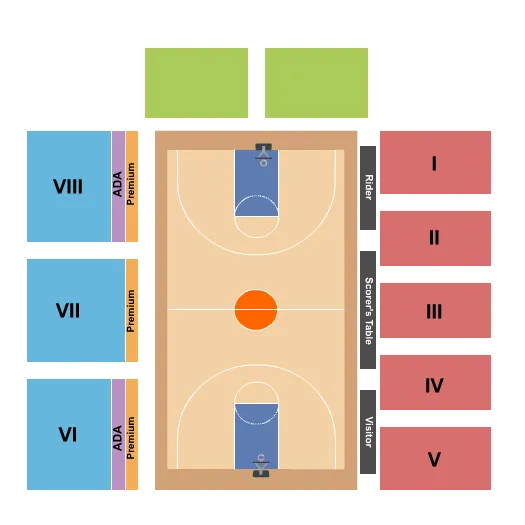 ALUMNI GYM NJ WOMENS BASKETBALL Seating Map Seating Chart