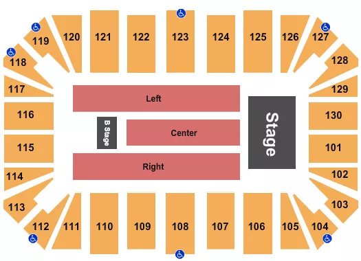 ENDSTAGE WITH B STAGE Seating Map Seating Chart