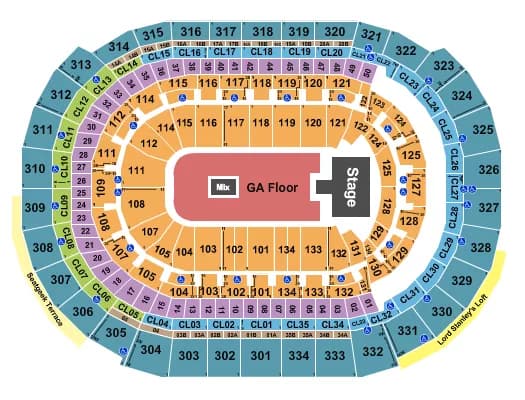 ENDSTAGE GA FLR CATWALK Seating Map Seating Chart