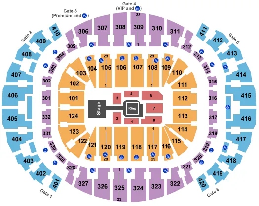 WWE RAW Seating Map Seating Chart