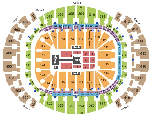 WWE Seating Map Seating Chart