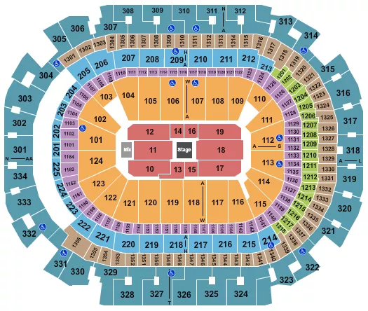 CENTER STAGE 2 Seating Map Seating Chart