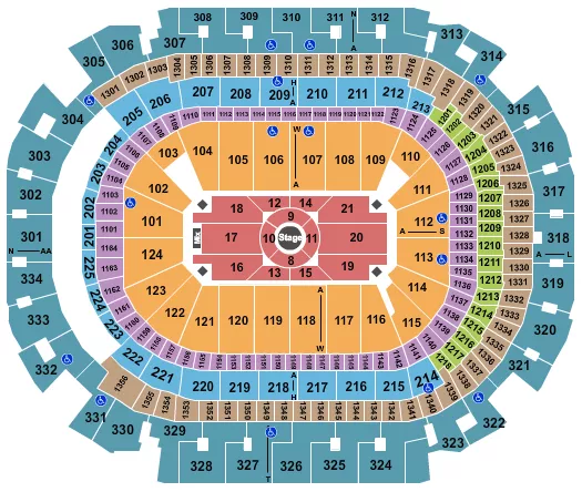 CENTER STAGE 1 Seating Map Seating Chart