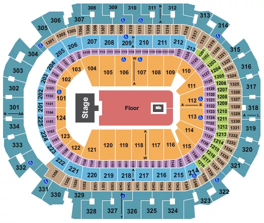 ENDSTAGE GA FLOOR Seating Map Seating Chart