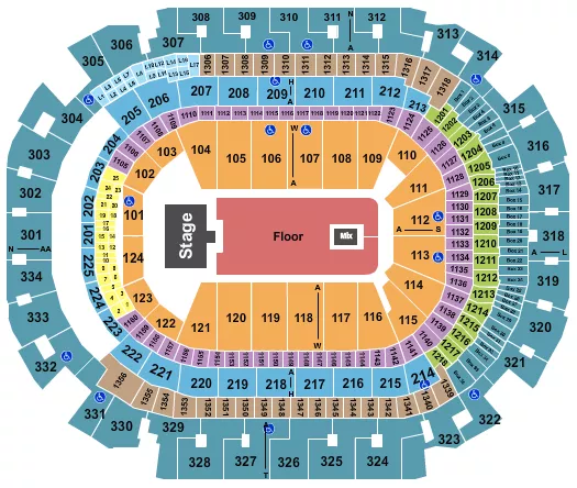 ENDSTAGE GA FLOOR Seating Map Seating Chart