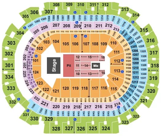 ENDSTAGE GA PIT Seating Map Seating Chart