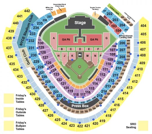 LUKE COMBS Seating Map Seating Chart