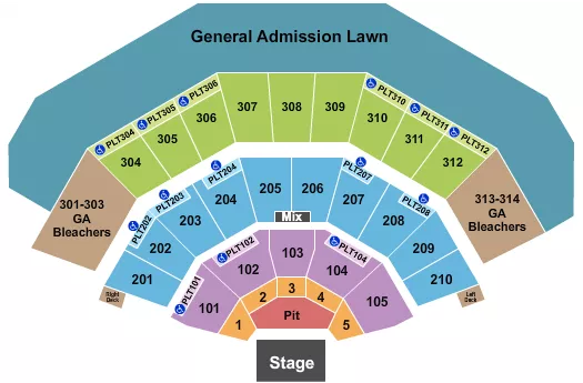 ENDSTAGE PIT BLEACHERS Seating Map Seating Chart