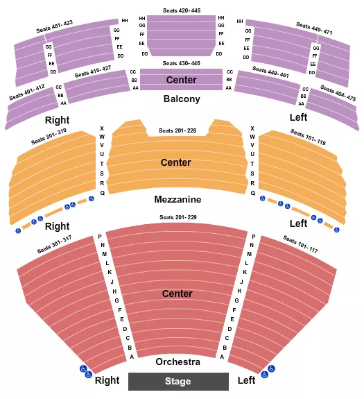 END STAGE Seating Map Seating Chart