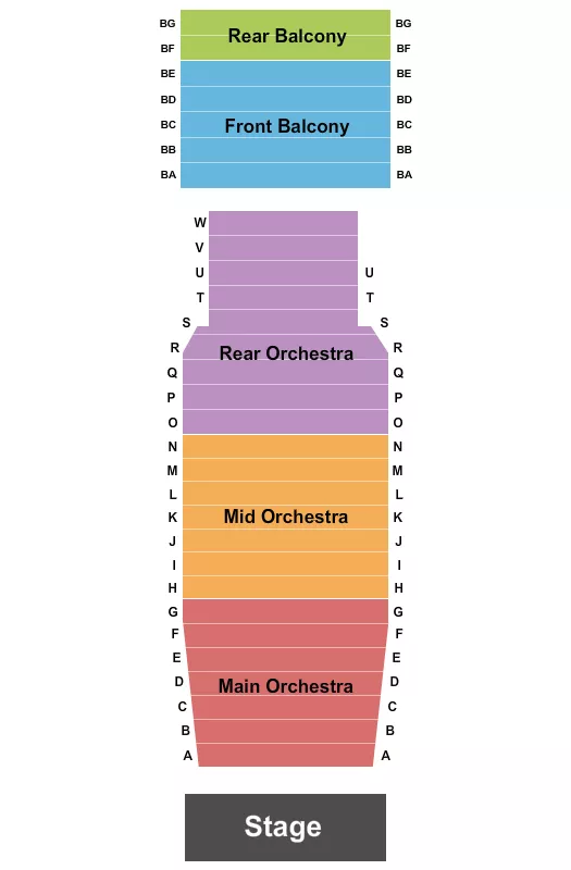 AMERICAN THEATRE HAMPTON ENDSTAGE 2 Seating Map Seating Chart