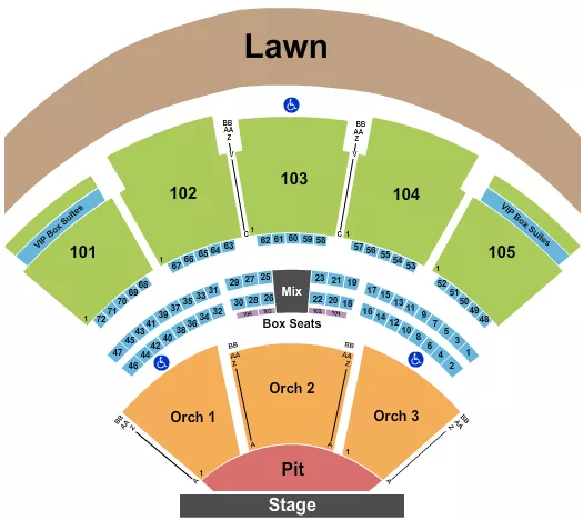 ENDSTAGE PIT TABLES Seating Map Seating Chart