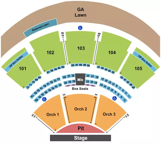 ENDSTAGE PIT Seating Map Seating Chart