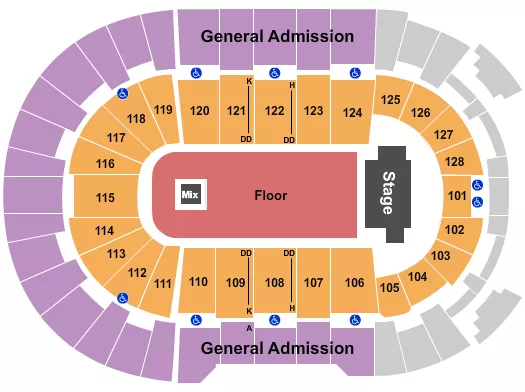 ENDSTAGE GA FLOOR GA UPPER Seating Map Seating Chart