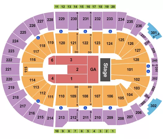 ENDSTAGE GA 2 Seating Map Seating Chart