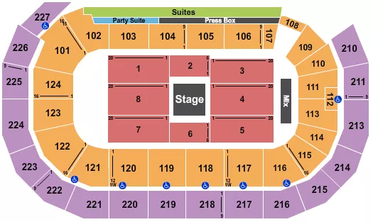 CENTER STAGE Seating Map Seating Chart