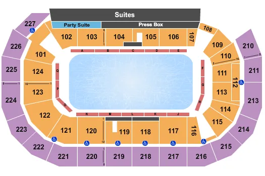STARS ON ICE Seating Map Seating Chart