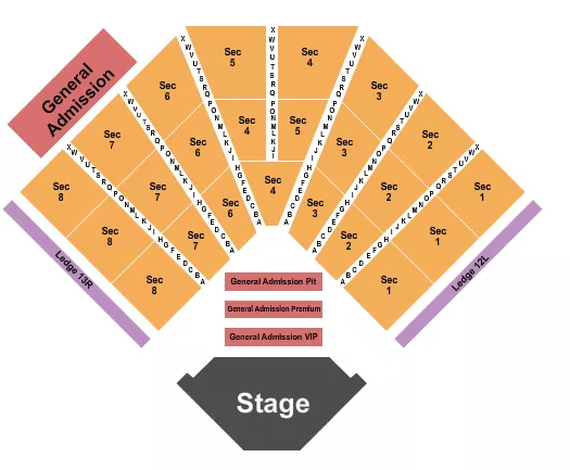ENDSTAGE VIP PREMIUM PIT Seating Map Seating Chart